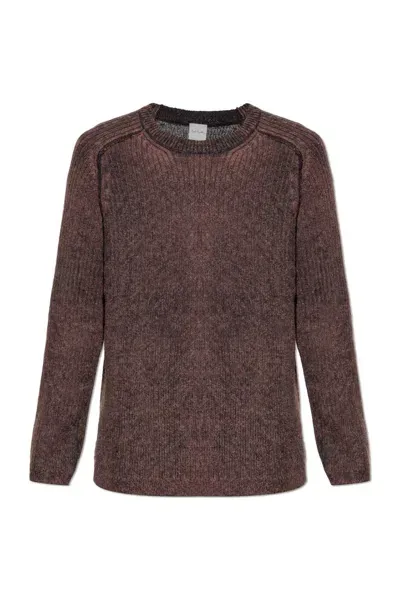 Paul Smith Ribbed Sweater In Brown