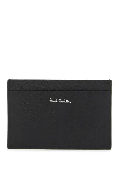 Paul Smith Saffiano Leather Card Holder With In Black