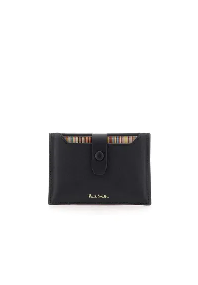 Paul Smith Signature Leather Card Case In Black