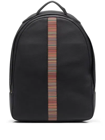 Paul Smith Stripe Band Backpack In Black