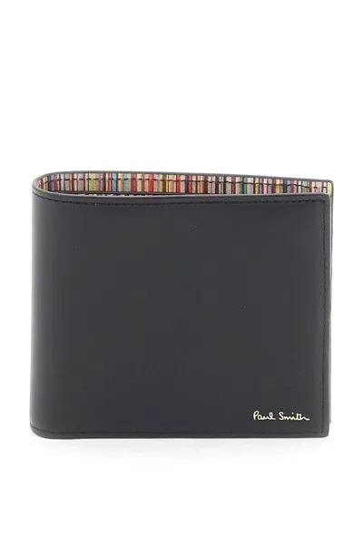 Paul Smith Signature Stripe Bifold Wallet In Black