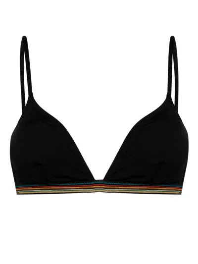 Paul Smith Signature Stripe Bikini Top In Black