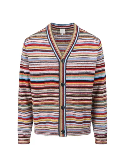 Paul Smith Signature Stripe Cardigan In Multicolor