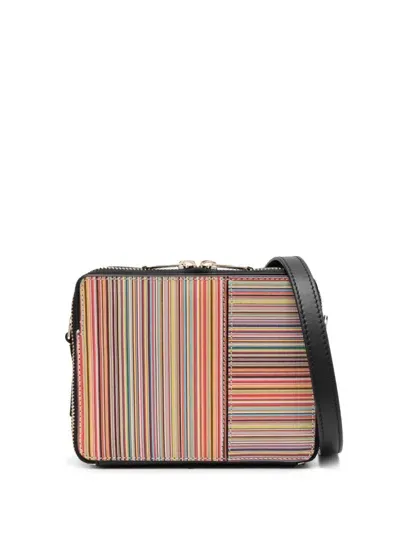 Paul Smith Signature Stripe Leather Camera Bag In Multicolour