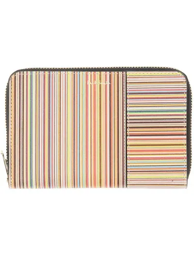 Paul Smith "signature Stripe" Wallet In Multicolour