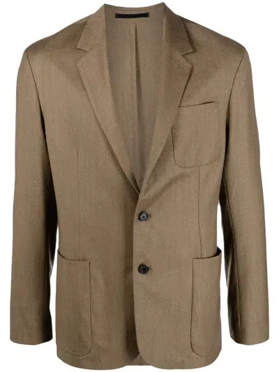 Paul Smith Single-breasted Wool-cashmere Blazer In Braun