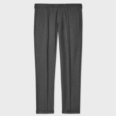 Paul Smith Slim-fit Charcoal Grey Overdyed Wool-cashmere Flannel Trousers