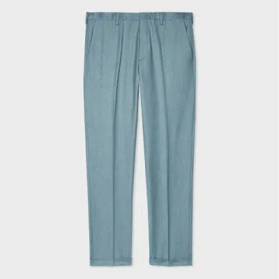 Paul Smith Slim-fit Light Blue Overdyed Wool-cashmere Flannel Trousers