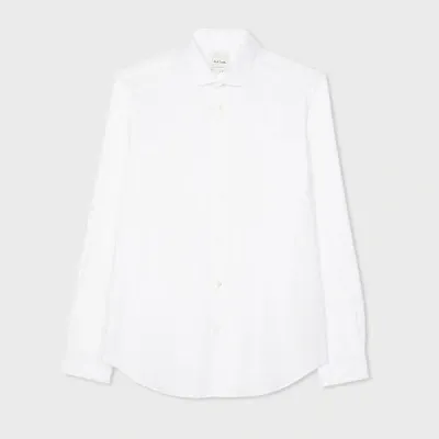 Paul Smith Slim-fit White Textured-cotton Shirt