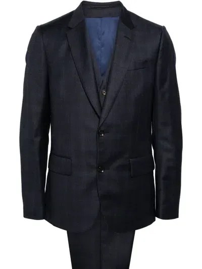 Paul Smith Soho Wool Three-piece Suit In Blue