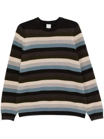 Paul Smith Striped Sweater In Brown