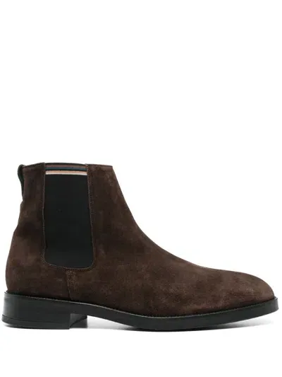 Paul Smith Suede Chelsea Boots In Braun