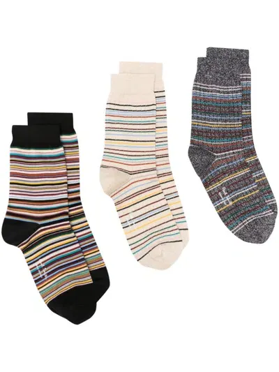 Paul Smith Swirl Pattern Socks In Multi