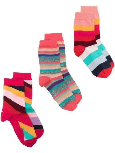 Paul Smith Swirl-pattern Socks (pack Of Three) In Multicolor