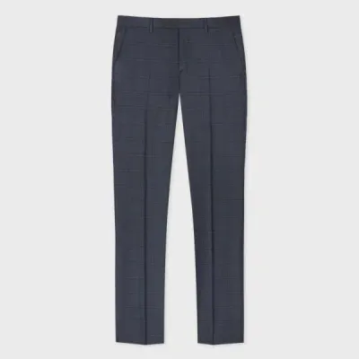 Paul Smith Tapered-fit Navy Check Wool Trousers Blue