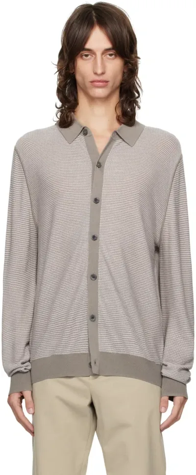 Paul Smith Taupe Button Through Cardigan In 71 Greys