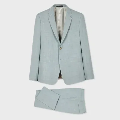 Paul Smith The Kensington - Light Blue Marl Overdyed Stretch-wool Suit