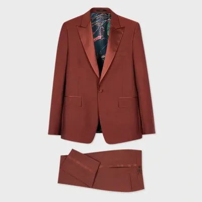 Paul Smith The Soho - Tailored-fit Rust Wool-mohair Evening Suit Orange