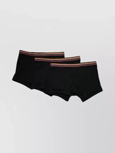 Paul Smith Stripe-detailing Cotton Boxers (pack Of Three) In Black