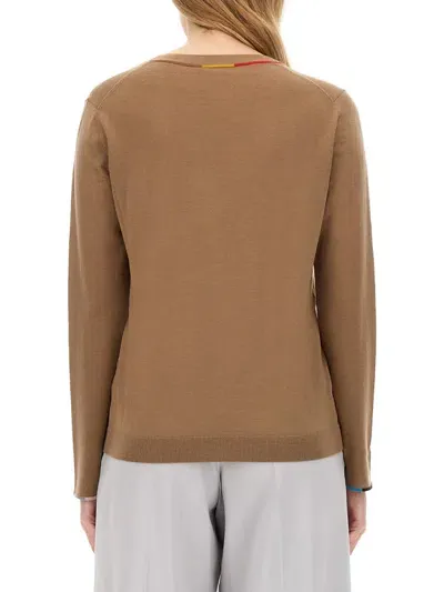 Paul Smith V-neck Sweater In Beige