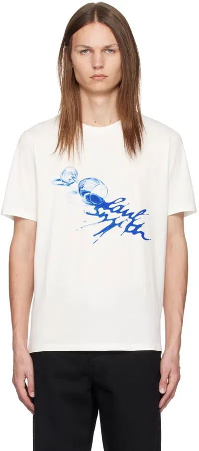 Paul Smith Wine Glass Print T Shirt In White