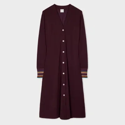 Paul Smith Women's Aubergine Viscose-blend Jersey Shirt Dress Purple