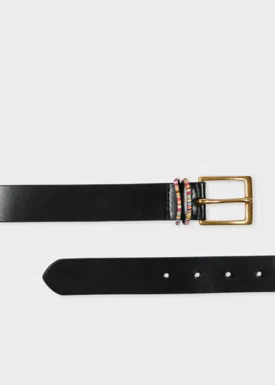 Paul Smith Women's Black 'signature Stripe' Cord Belt