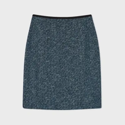 Paul Smith Women's Blue Cotton-blend Tweed Skirt