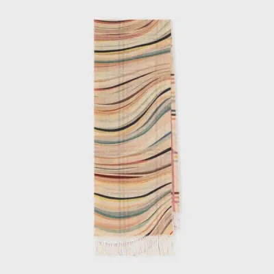 Paul Smith Women's Cashmere-blend 'swirl' Check Scarf Multicolour In Neutral