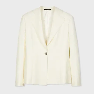 Paul Smith Women's Ivory Wool 'shadow Stripe' Blazer White