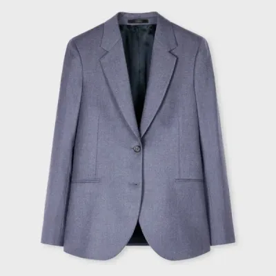 Paul Smith Women's Blue Wool-cashmere Flannel Two-button Blazer Purple