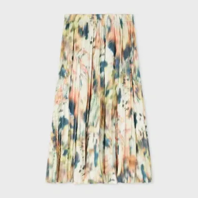 Paul Smith Women's 'lens Blur Botanical' Plissé Pleated Skirt Multicolour