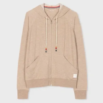 Paul Smith Women's Light Brown Zip Up Lounge Hoodie