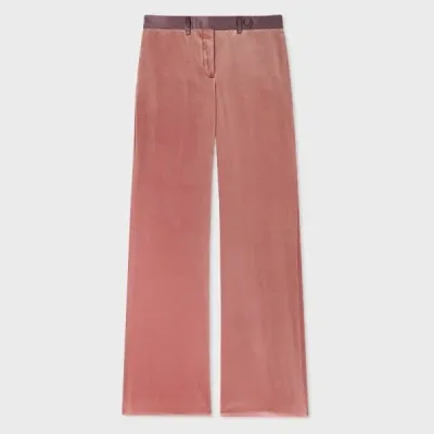 Paul Smith Women's Pink Bootcut Velvet Trousers