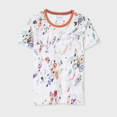 Paul Smith Women's 'sketchbook Botanical' T-shirt White