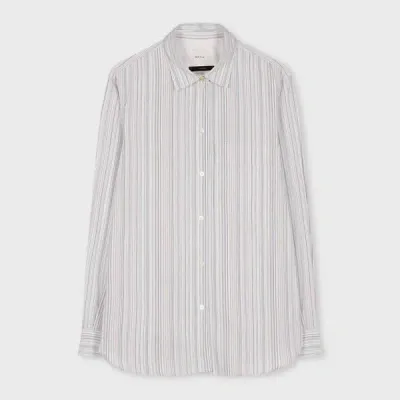 Paul Smith Women's White 'signature Stripe' Cotton Shirt