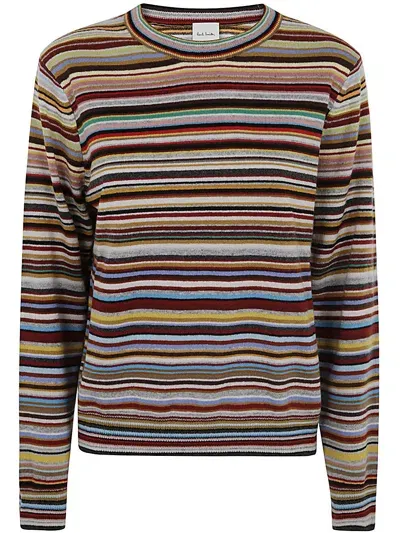 Paul Smith Womens Knitted Sweater Crew Neck In Multicolour