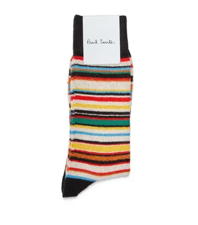 Paul Smith Wool-blend Signature Stripe Socks In Gray