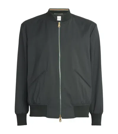 Paul Smith Wool Bomber Jacket In Green