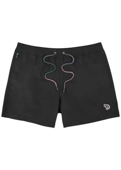 Paul Smith Zebra Logo Shell Swim Shorts In Black Fabric