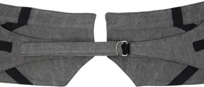 Paula Canovas Del Vas Gray Strap Denim Belt In Faded Black