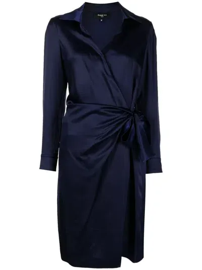 Paule Ka Above-knee Wrap Dress In Blau