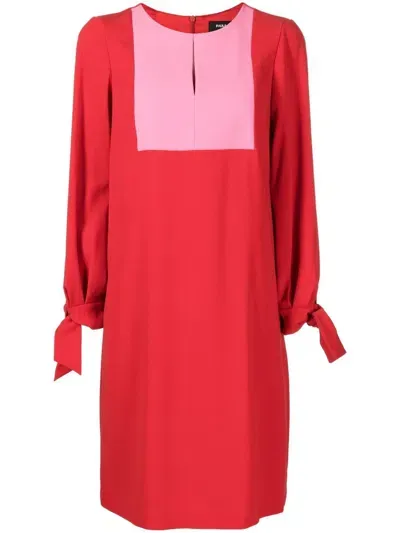 Paule Ka Colour-block Panelled Shift Dress In Red