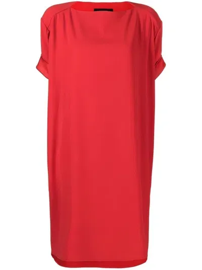 Paule Ka Contrast-trim Shift Dress In Red