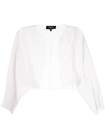 Paule Ka Cropped Sheer Organza Jacket In Rosa