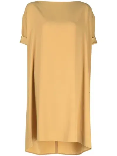 Paule Ka Envers Crepe Satin Midi Dress In Yellow