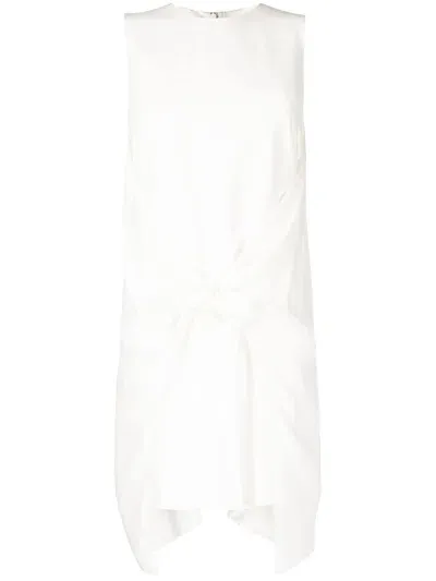 Paule Ka Knot-detailing Sleeveless Dress In White