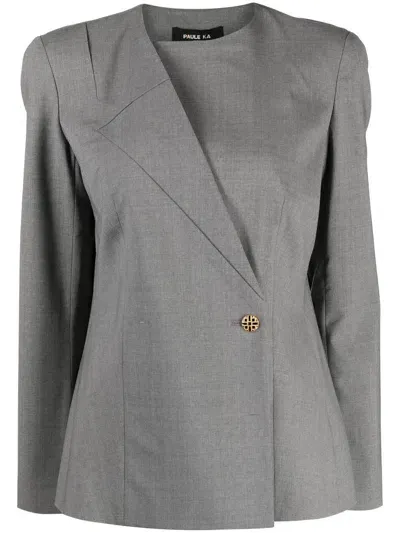 Paule Ka Laine Fine Suit Jacket In Grey