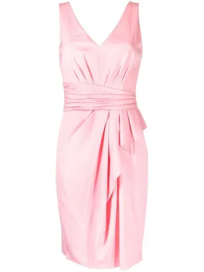 Paule Ka Ottoman Asymmetric Midi Dress In Pink