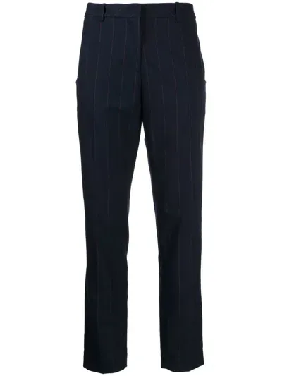 Paule Ka Pinstripe Tapered-leg Trousers In Blue